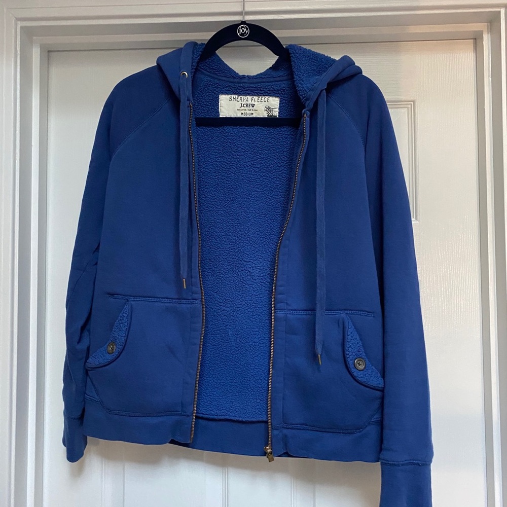 J.Crew Sherpa Cozy Fleece Zip Hoodie Sweatshirt